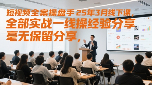 短视频全案操盘手25年3月线下课，全部实战一线操盘手经验分享，毫无保留分享，全是干货-云慧网创