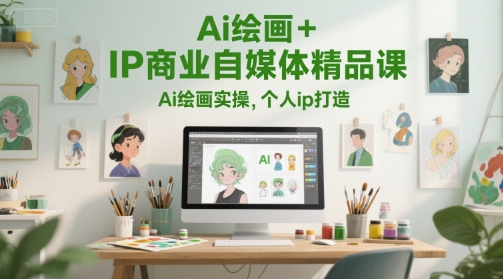Ai绘画+IP商业自媒体精品课，Ai绘画实操，个人ip打造-云慧网创