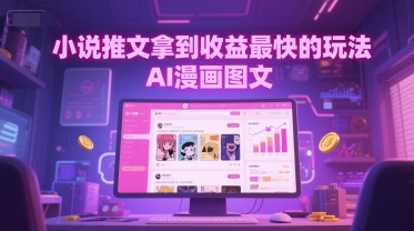小说推文拿到收益最快的玩法，AI漫画图文-云慧网创