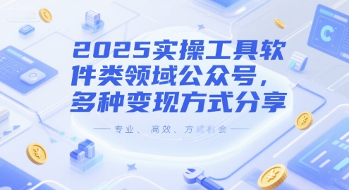 2025实操工具软件类领域公众号，多种变现方式分享-云慧网创