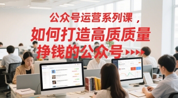 公众号运营系列课，如何打造高质量挣钱的公众号-云慧网创