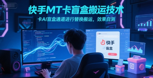快手MT卡盲盒搬运技术，卡AI盲盒通道进行替换搬运，效果自测-云慧网创