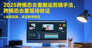 2025跨模态去重搬运剪辑手法，跨模态去重现场验证 +全程实操，真实账号验证-云慧网创