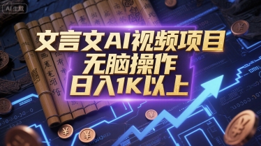 文言文AI视频项目，无脑操作，日入1K以上-云慧网创