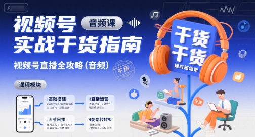 视频号实战干货指南，视频号直播全攻略(音频)-云慧网创