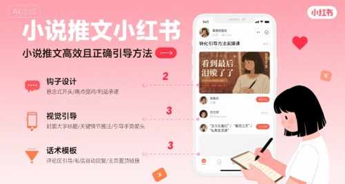 小说推文小红书高转化引导方法实操课，小说推文高效且正确引导方法-云慧网创