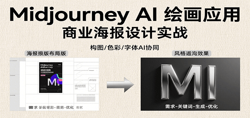 Midjourney AI绘画应用，关键词指令解析、漫画头像制作、海报设计、3D人物生成等-云慧网创