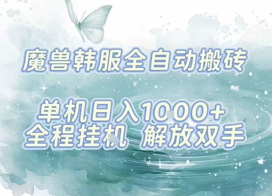最新韩服游戏搬砖，单机日入1k+，全自动运行挂G项目，解放双手【揭秘】-云慧网创