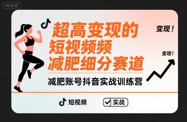 超高变现的短视频减肥细分赛道，减肥账号抖音实战训练营-云慧网创