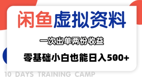 闲鱼虚拟资料新变现玩法，信息差项目，一次出单两份收益，无需囤货，可批量矩阵，零基础小白也能日入多张-云慧网创
