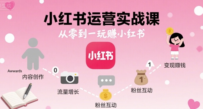 小红书运营实战课，从零到一玩賺小红书-云慧网创