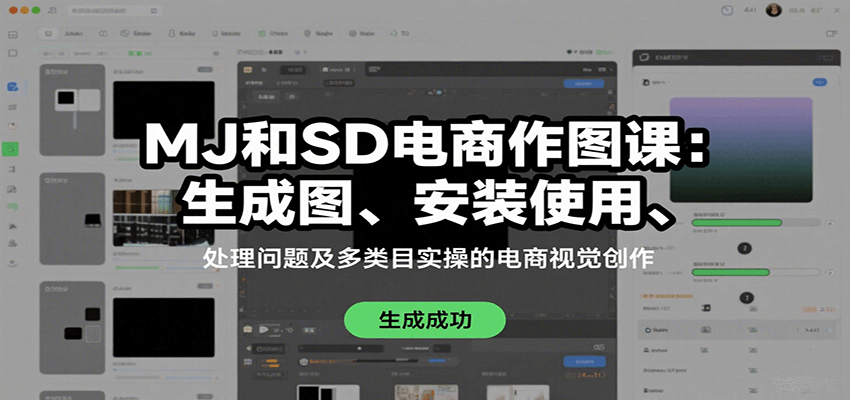MJ和SD电商作图课：生成图、安装使用、处理问题及多类目实操的电商视觉创作-云慧网创