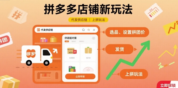 拼多多店铺新玩法，代发供应链上拼玩法-云慧网创