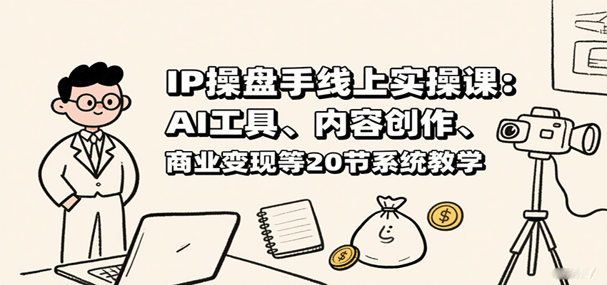IP操盘手线上实操课：AI工具、内容创作、商业变现等20节系统教学-云慧网创