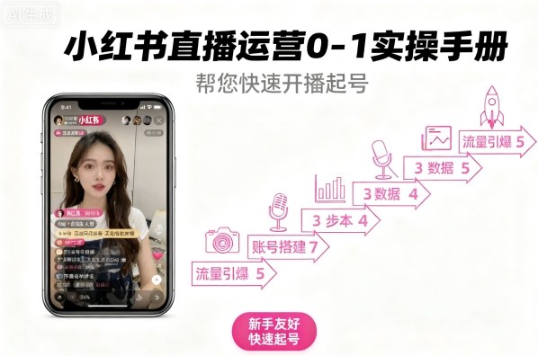 小红书直播运营0-1实操手册，帮您快速开播起号-云慧网创