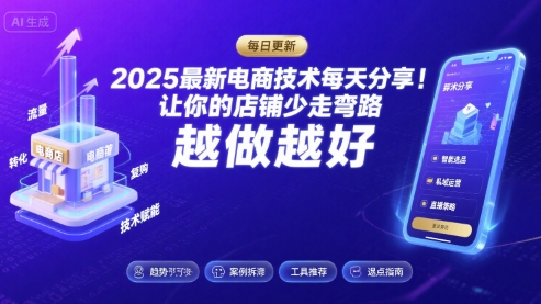 2025最新电商技术每天分享，让你的店铺少走弯路，越做越好(更新9月)-云慧网创