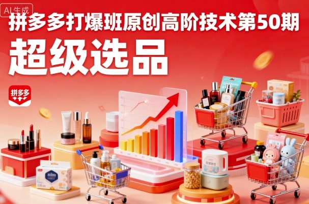 拼多多打爆班原创高阶技术第50期，超级选品-云慧网创