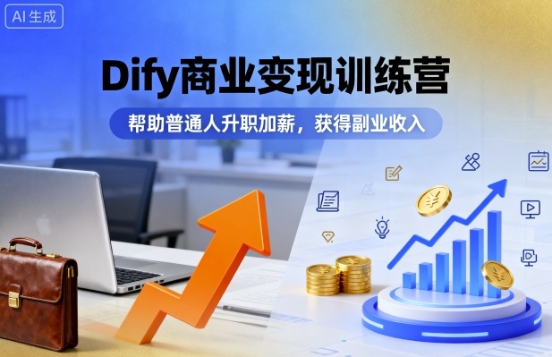 Dify商业变现训练营，帮助普通人升职加薪，获得副业收入-云慧网创