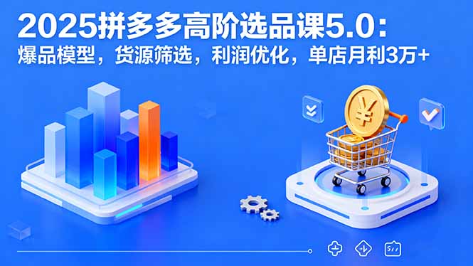 2025拼多多高阶选品课5.0：爆品模型，货源筛选，利润优化，单店月利3万+-云慧网创