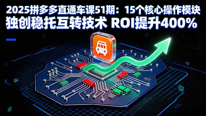 2025拼多多直通车课51期：15个核心操作模块 独创稳托互转技术 ROI提升400%-云慧网创