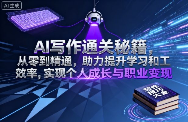 AI写作通关秘籍，从零到精通，助力提升学习和工作效率，实现个人成长与职业变现-云慧网创