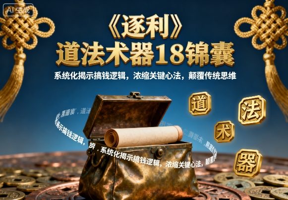 《逐利》道法术器18锦囊，系统化揭示搞钱逻辑，浓缩关键心法，颠覆传统思维-云慧网创