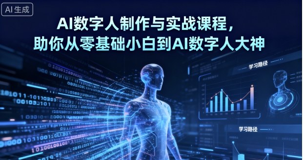 AI数字人制作与实战课程，助你从零基础小白到AI数字人大神-云慧网创