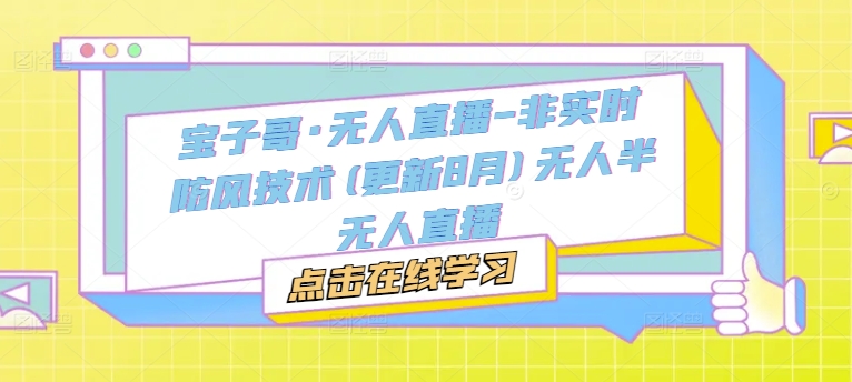 宝子哥·无人直播-非实时防风技术(更新25年9月)无人半无人直播-云慧网创