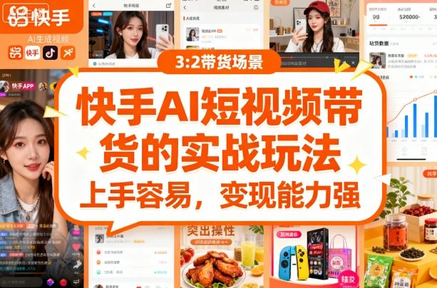 快手ai短视频带货的实战玩法，上手容易，变现能力强-云慧网创