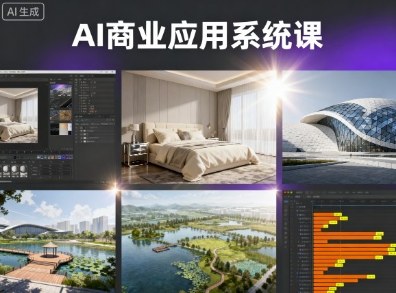 AI商业应用系统课，室内-软装-建筑-景观，智能设计+效果图+动画画实战-云慧网创