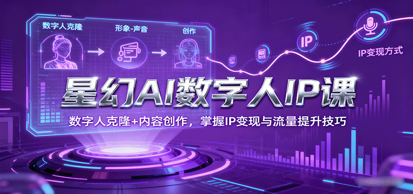 星幻AI数字人IP课，数字人克隆+内容创作，掌握IP变现与流量提升技巧-云慧网创
