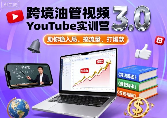 跨境油管视频YouTube实训营3.0，助你稳入局、搞流量、打爆款-云慧网创