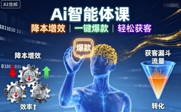 Ai智能体课，降本增效，一键爆款，轻松获客-云慧网创