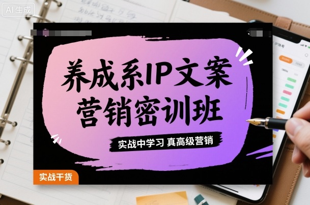 养成系IP文案营销密训班，实战中学习真高级营销-云慧网创