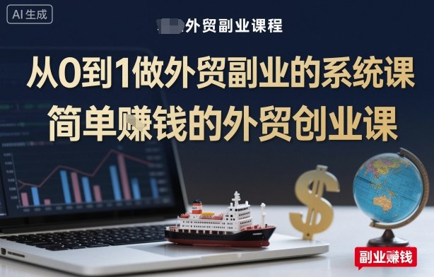 从0到1做外贸副业的系统课，简单賺钱的外贸创业课-云慧网创