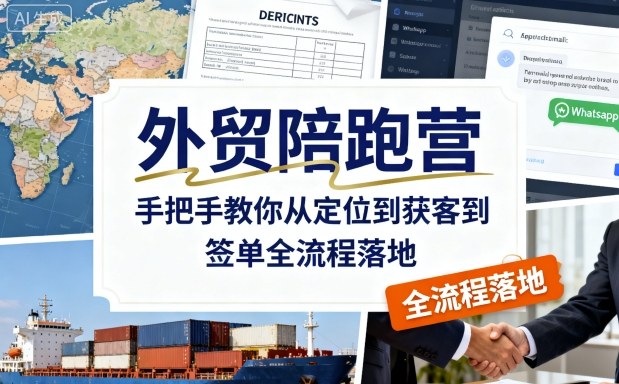 外贸陪跑营，手把手教你从定位到获客到签单全流程落地-云慧网创