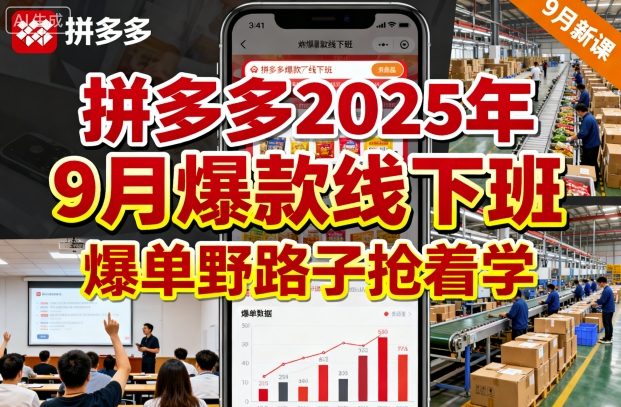 拼多多2025年9月爆款线下班，爆单野路子抢着学-云慧网创