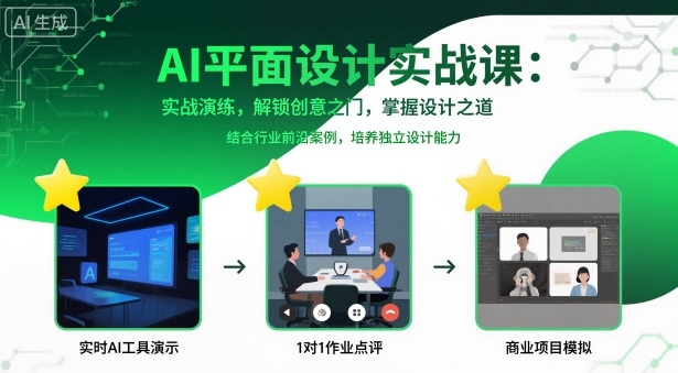 AI平面设计实战课，实战演练，解锁创意之门，掌握设计之道-云慧网创