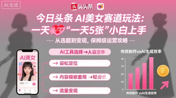 今日头条AI美女赛道玩法，一天轻松5张，小白轻松上手-云慧网创