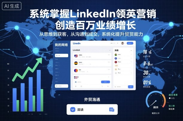 系统掌握LinkedIn领英营销，创造百万业绩增长，从思维到获客，从沟通到成交，系统化提升外贸能力-云慧网创