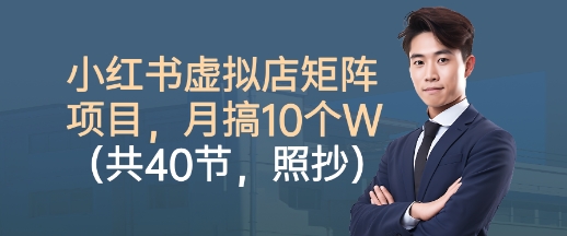 小红书虚拟店矩阵项目，照抄照做，月搞1W+(共40节)-云慧网创