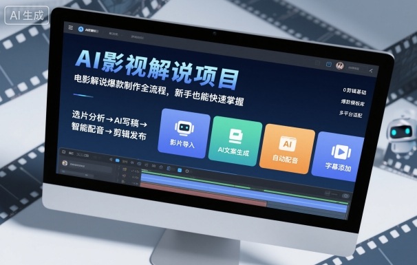 AI影视解说项目，电影解说爆款制作全流程，新手也能快速掌握-云慧网创