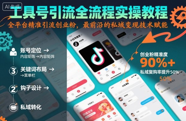 工具号引流全流程保姆级实操教程，全平台精准引流创业粉，最前沿的私域变现技术赋能-云慧网创