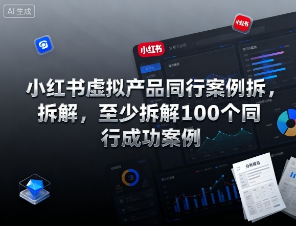 小红书虚拟产品同行案例拆解，至少拆解100个同行成功案例-云慧网创