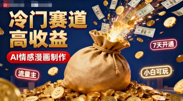 公众号冷门赛道，用AI做情感漫画，7天开通流量主，操作简单，小白可玩-云慧网创