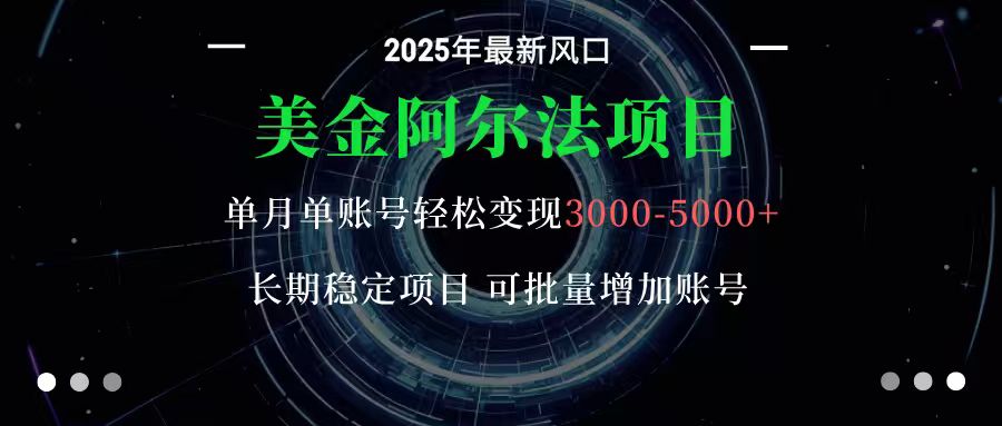 美金阿尔法项目：一部手机每天只需10分钟，轻松稳定赚美元-云慧网创