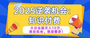 2025逆袭项目——知识付费,小白也能月入10万年入百万,抓住机会彻底翻…-云慧网创