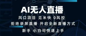 AI无人直播技术 单日收益1000+ 新手,小白可快速上手-云慧网创