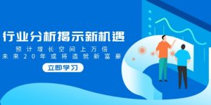 行业分析揭示新机遇,预计增长空间上万倍,未来20年或将造就新富豪-云慧网创