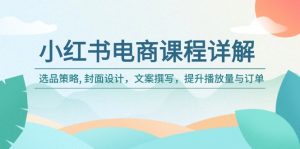 小红书电商课程详解:选品策略, 封面设计,文案撰写,提升播放量与订单-云慧网创